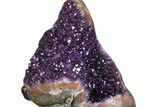 Amethyst Geode Section With Metal Stand - Uruguay #152248-1